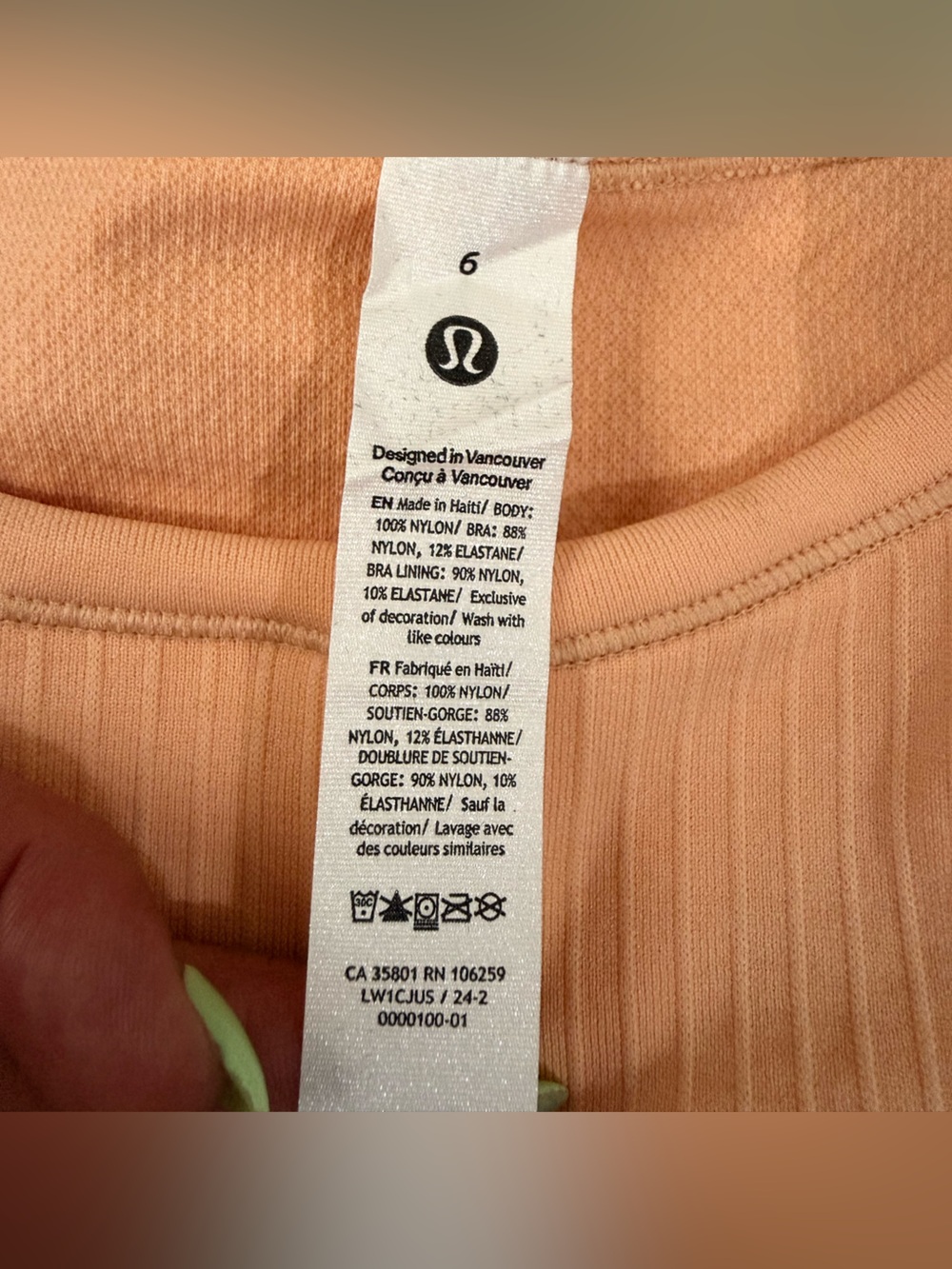 Lululemon ebb to street Crop Tank size 6 - Picture 3 of 3
